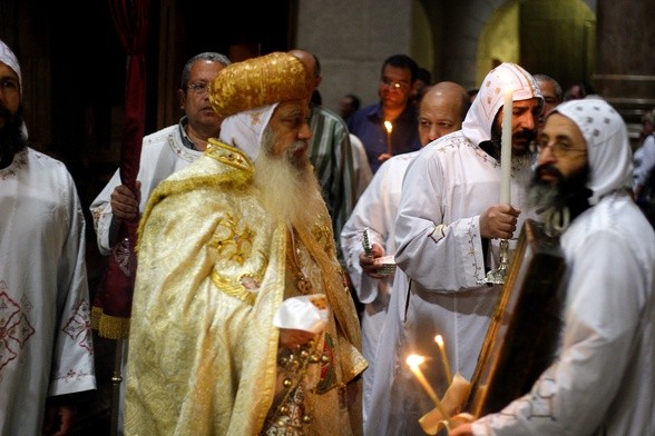Duchowni koptyjscy podczas celebracji