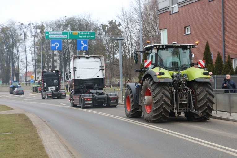 Protest rolników w Elblągu