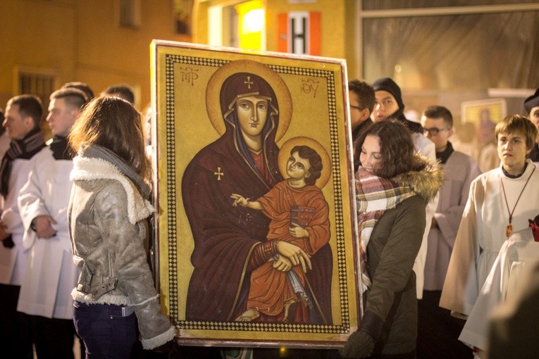 Symbole ŚDM na Warmii - powitanie