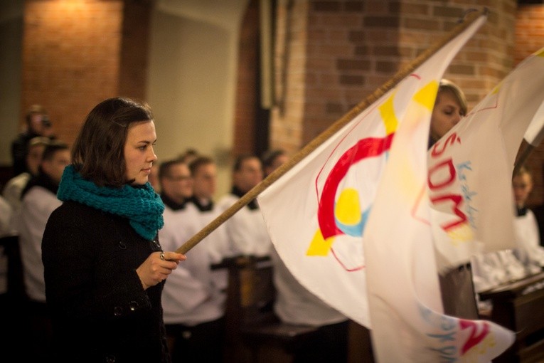 Symbole ŚDM na Warmii - powitanie
