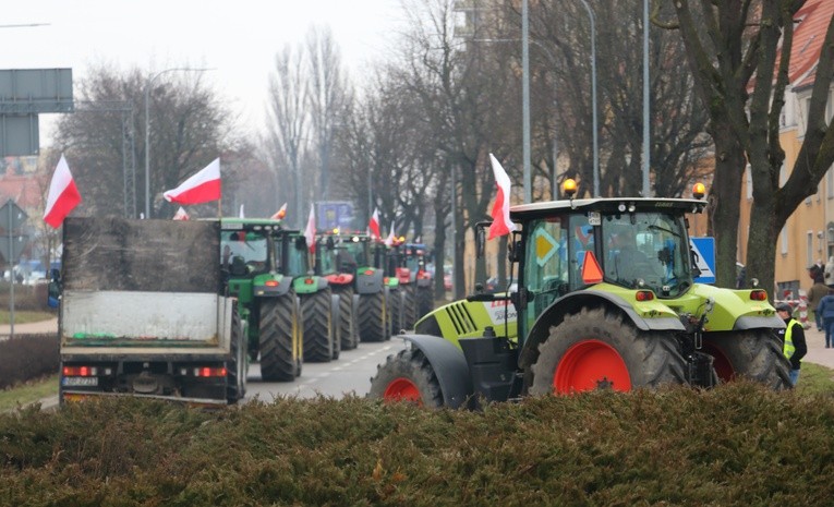 Protest rolników w Elblągu