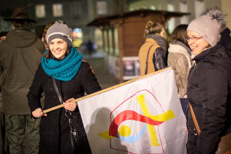 Symbole ŚDM na Warmii - powitanie